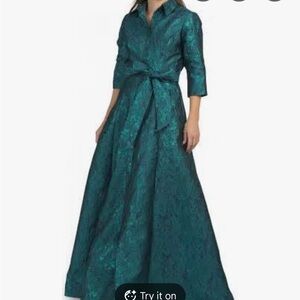 Rene by Rene Ruiz Long Sleeve Jacquard Shirt Gown